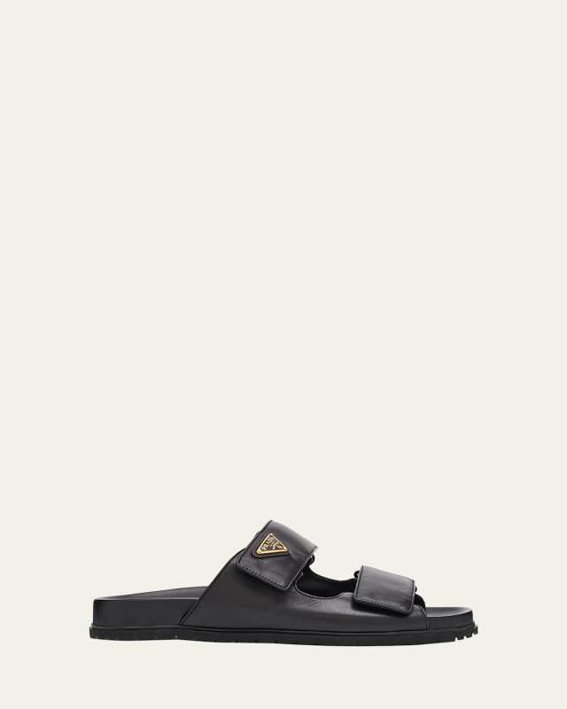 Leather Double-Grip Slide Sandals